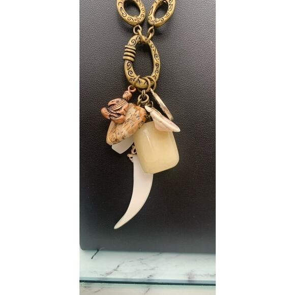 Bronze Tone Boho Peaceful Nature Good Luck Charm Necklace - Picture 3 of 5